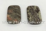 NGP5503 35*55mm rectangle rainforest agate pendants wholesale