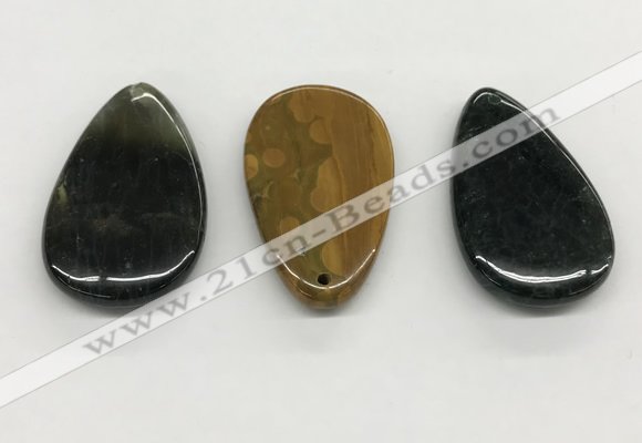 NGP5510 30*50mm flat teardrop ocean agate pendants wholesale