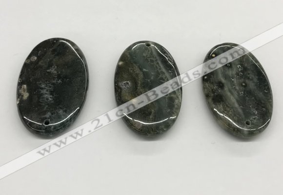 NGP5514 30*50mm oval ocean agate pendants wholesale