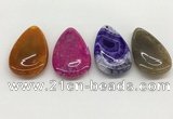 NGP5517 30*50mm flat teardrop agate gemstone pendants