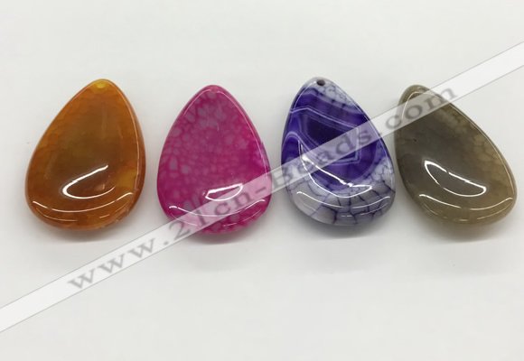 NGP5517 30*50mm flat teardrop agate gemstone pendants