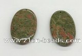 NGP5532 35*55mm oval unakite gemstone pendants wholesale