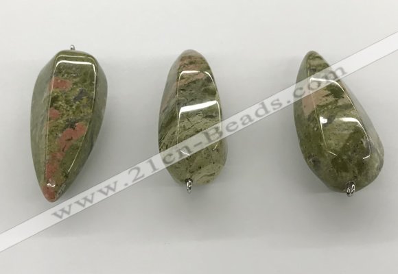 NGP5555 14*40mm - 23*58mm teardrop unakite gemstone pendants