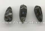 NGP5557 14*40mm - 23*58mm teardrop grey opal pendants