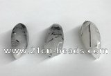 NGP5568 18*40mm - 23*58mm teardrop black rutilated quartz pendants