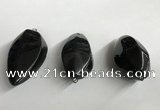 NGP5573 18*40mm - 23*58mm teardrop black agate pendants