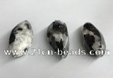 NGP5576 18*40mm - 23*58mm teardrop black & white agate pendants