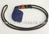 NGP5626 Lapis lazuli marquise pendant with nylon cord necklace