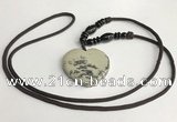NGP5630 Jasper heart pendant with nylon cord necklace