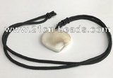 NGP5635 Shell flat teardrop pendant with nylon cord necklace