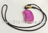 NGP5658 Agate freeform pendant with nylon cord necklace