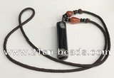 NGP5703 Agate tube pendant with nylon cord necklace