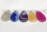 NGP5726 30*50mm flat teardrop agate pendants wholesale