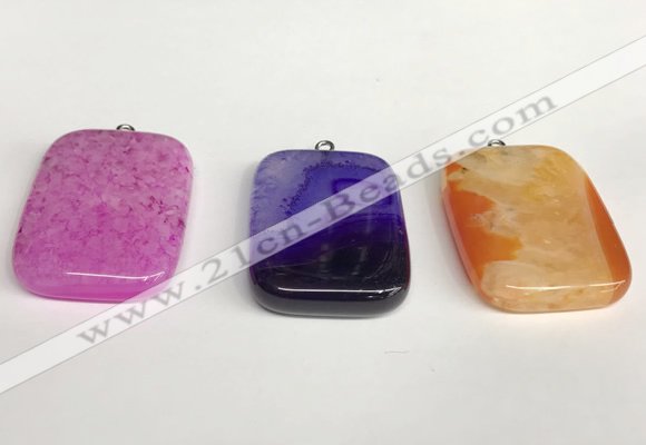 NGP5728 30*40mm rectangle agate pendants wholesale