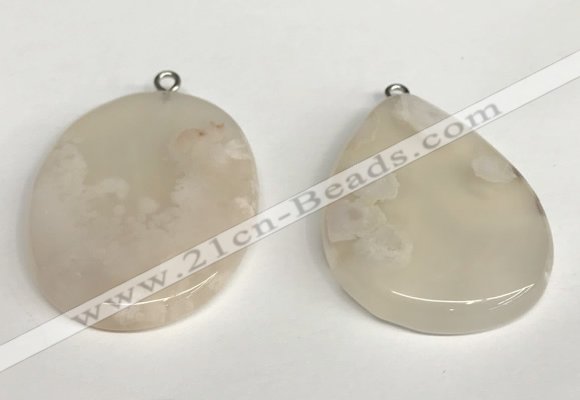 NGP5735 30*40mm freeform sakura agate pendants wholesale