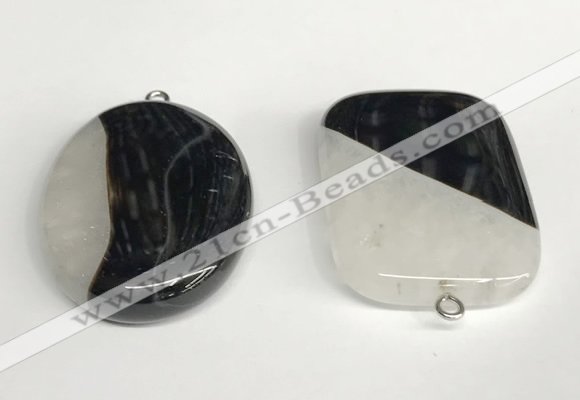 NGP5741 30*40mm freeform agate gemstone pendants wholesale