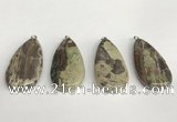 NGP5747 20*40mm flat teardrop rainforest agate pendants