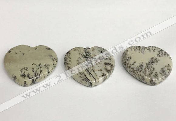 NGP5760 35*35mm heart jasper gemstone pendants wholesale