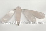 NGP5767 14*40mm - 15*55mm teardrop rose quartz pendants wholesale