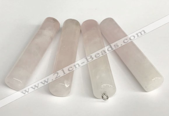 NGP5768 13*58mm tube rose quartz pendants wholesale