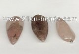 NGP5772 22*48mm - 25*55mm flat teardrop strawberry quartz pendants