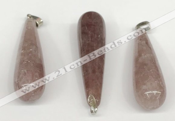 NGP5773 15*55mm teardrop strawberry quartz pendants