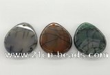 NGP5785 35*45mm flat teardrop agate pendants wholesale