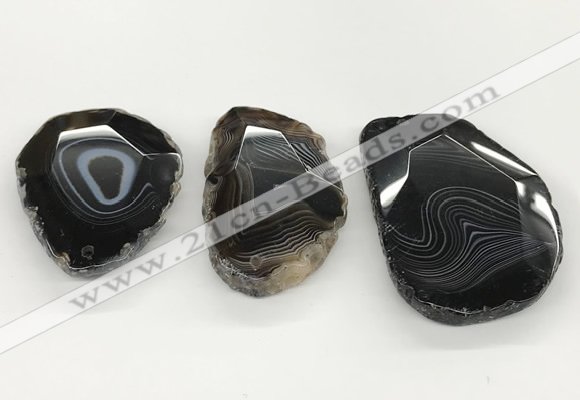 NGP5788 30*55mm - 45*65mm faceted freeform agate slab pendants