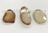 NGP5791 25*35mm - 35*55mm faceted freeform agate slab pendants