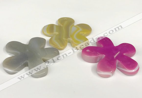 NGP5811 48mm - 50mm flower agate gemstone pendants wholesale