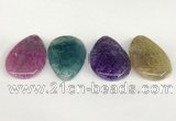 NGP5817 30*50mm flat teardrop agate gemstone pendants wholesale