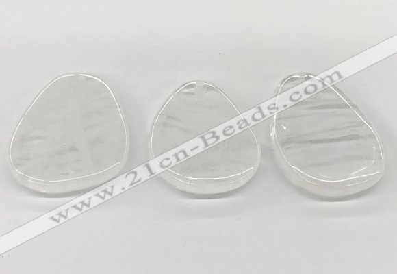 NGP5840 30*50mm - 40*58mm freeform white crystal slab pendants