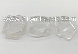 NGP5841 35*55mm - 45*65mm faceted freeform white crystal pendants