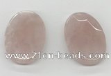 NGP5845 35*55mm faceted oval rose quartz pendants wholesale