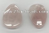 NGP5847 35*55mm faceted flat teardrop rose quartz pendants wholesale