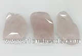 NGP5848 35*50mm - 50*70mm faceted freeform rose quartz slab pendants