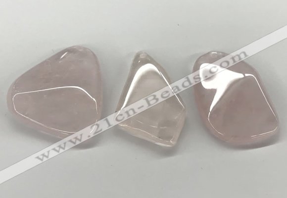 NGP5849 28*45mm - 40*55mm freeform rose quartz slab pendants