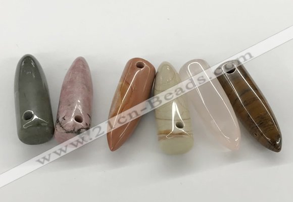 NGP5876 12*38mm cone mixed gemstone pendants wholesale