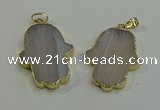NGP6000 22*40mm - 25*45mm hamsahand agate gemstone pendants