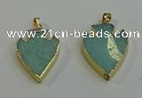 NGP6001 22*30mm - 25*35mm arrowhead amazonite gemstone pendants