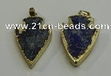 NGP6003 22*30mm - 25*35mm arrowhead lapis lazuli gemstone pendants