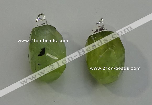 NGP6014 18*30mm - 22*35mm freeform green rutilated quartz pendants