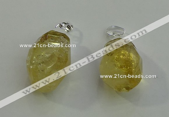 NGP6016 18*30mm - 22*35mm freeform citrine gemstone pendants