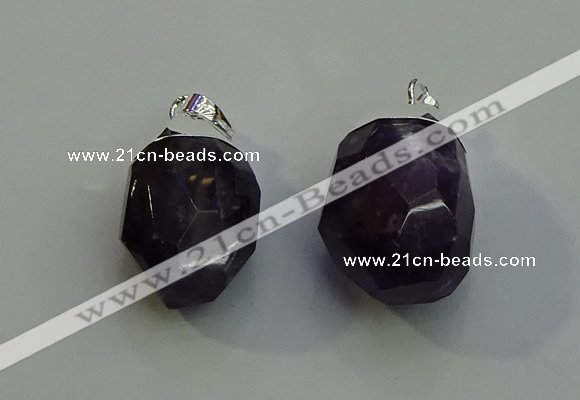 NGP6017 18*30mm - 22*35mm freeform amethyst pendants