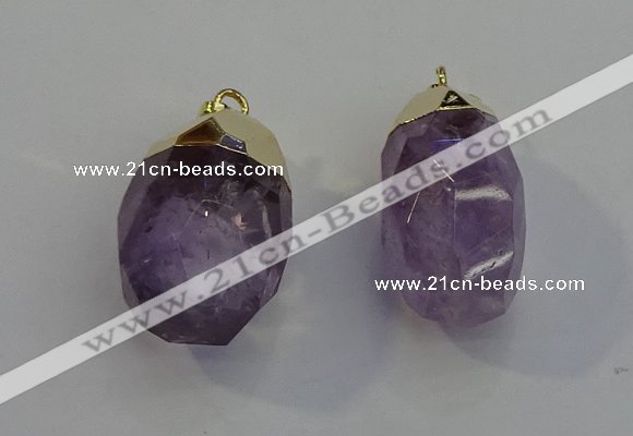 NGP6020 18*30mm - 22*35mm freeform amethyst pendants