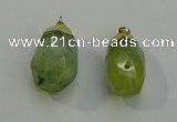 NGP6022 18*30mm - 22*35mm freeform green rutilated quartz pendants