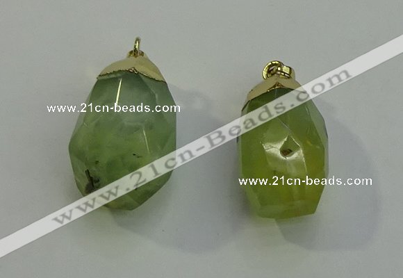 NGP6022 18*30mm - 22*35mm freeform green rutilated quartz pendants