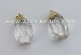 NGP6023 18*30mm - 22*35mm freeform white crystal pendants