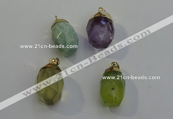 NGP6025 18*30mm - 22*35mm freeform mixed gemstone pendants