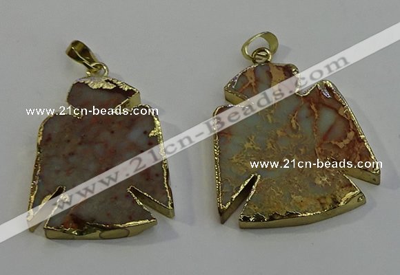 NGP6029 25*35mm - 30*40mm angel serpentine jasper pendants